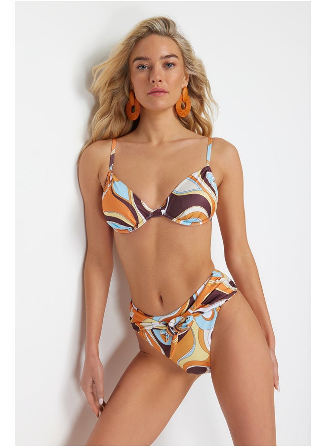 trendyol - Abstract Pattern Balconette Tied High Waist High Leg Regular Bikini Set TBESS24BT00056 - Image 1