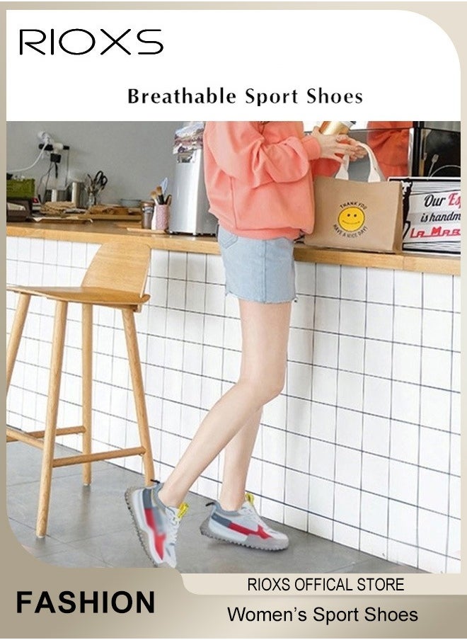 RIOXS - Women's Trainers,Fashion Athletic Shoes,Comfort Sports Shoes Breathable Sneakers,Non-slip Fitness Shoes,Low Top Sneaker For Jogging Walking Running Or Daily Wear - Image 1
