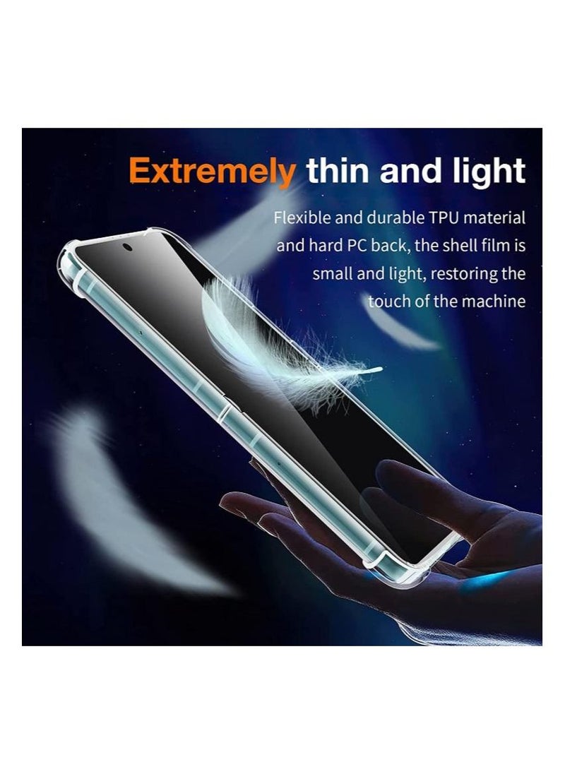 Shockproof Bumper Clear Case for Samsung Z Flip 3 Hard Back and Soft Bumper TPU Silicone Edge Crystal Clear