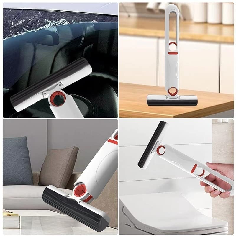 BK SALES BK SALES 3 in 1 Plastic Easy Glass Spray Type Cleaning Brush Wiper Clean Shave Car Window Cleaner for Car Window Mirror Glass Floor Stove with Spray Cleaning Cloth Green Colour  - Image 2