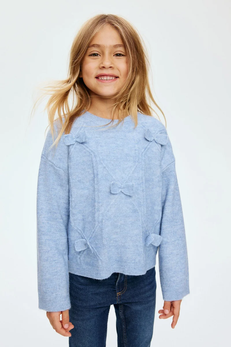 H&M Bow-detail knitted jumper