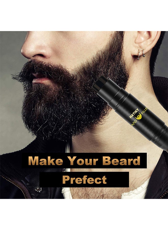 TIANWEI - Beard Pen Filler, Beard Filling Stick And Brush 2 In 1 For Men, Waterproof And Long Lasting Natural Looking Beard, Moustache And Hair Makeup, Effective Enhance Facial Hair, Natural Finish (Black) - Image 1
