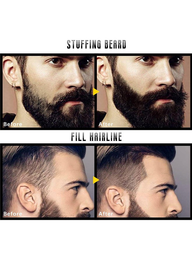 TIANWEI - Beard Pen Filler, Beard Filling Stick And Brush 2 In 1 For Men, Waterproof And Long Lasting Natural Looking Beard, Moustache And Hair Makeup, Effective Enhance Facial Hair, Natural Finish (Black) - Image 1