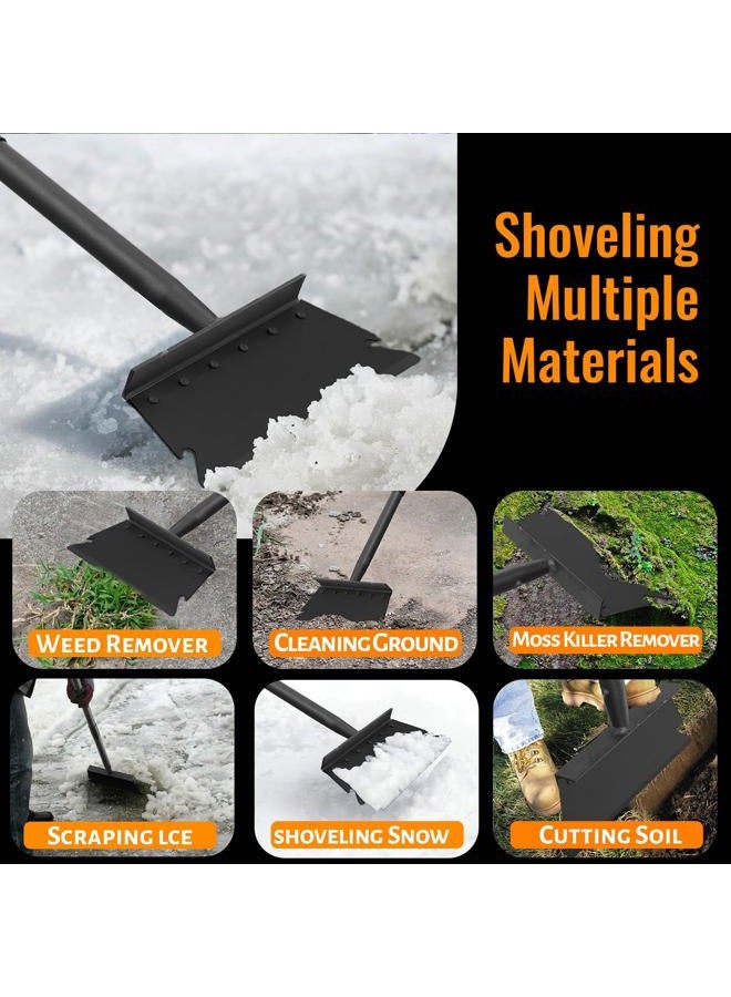 ABtool Garden Cleaning Shovel, Heavy Duty Floor Scraper with Long Handle 148 cm, Adjustable Flat Shovel for Weeding, Cleaning, Snow and Ice Scraper for Garage Entrance - Image 2
