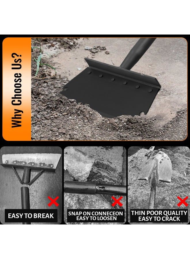 ABtool Garden Cleaning Shovel, Heavy Duty Floor Scraper with Long Handle 148 cm, Adjustable Flat Shovel for Weeding, Cleaning, Snow and Ice Scraper for Garage Entrance - Image 4