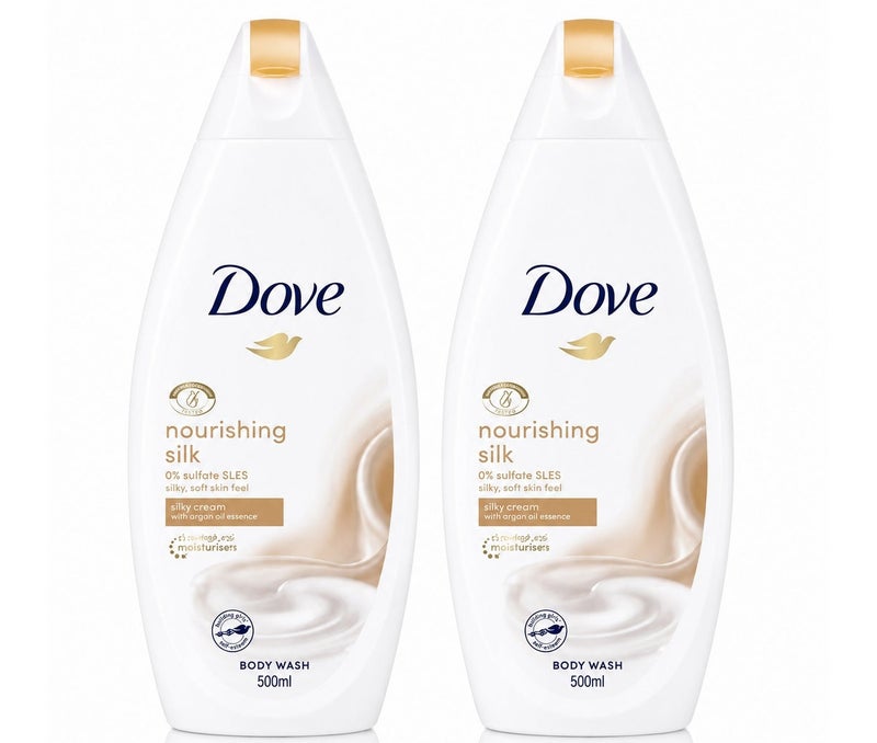 Dove Body Wash Nourishing Silk 2 x 500ml - Image 1