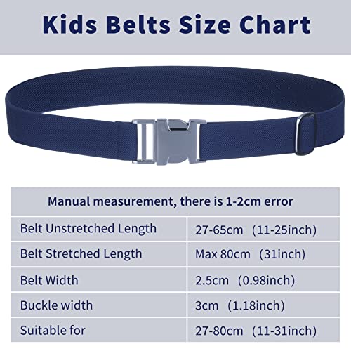Kajeer 2PCS Children Boys Zinc Alloy Belts - Easy Clasp Adjustable Buckle Belt for Toddlers Boys Girls (Black/White) - Image 2