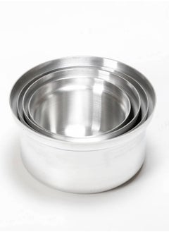 Top Chef 4-Piece Aluminium Cookware Pot Set Silver  - Image 2