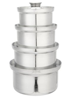 Top Chef 4-Piece Aluminium Cookware Pot Set Silver  - Image 4