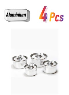 Top Chef 4-Piece Aluminium Cookware Pot Set Silver  - Image 1