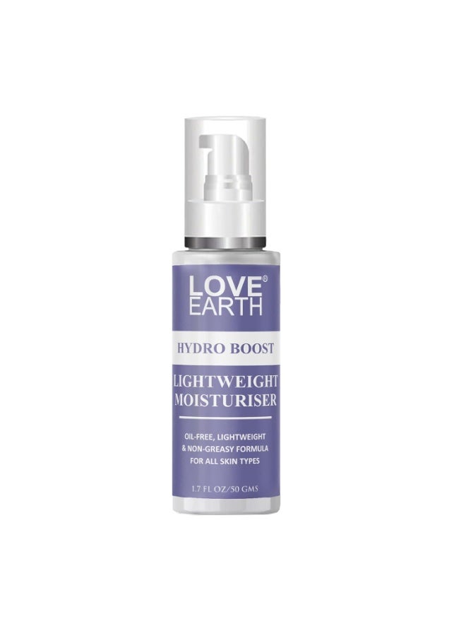 Love Earth HYDRO BOOST LIGHT WEIGHT MOISTURIZER FOR OIL-FREE, LIGHTWEIGHT & NON-GREASY FORMULA FOR ALL SKIN TYPES - 50GM - Image 1