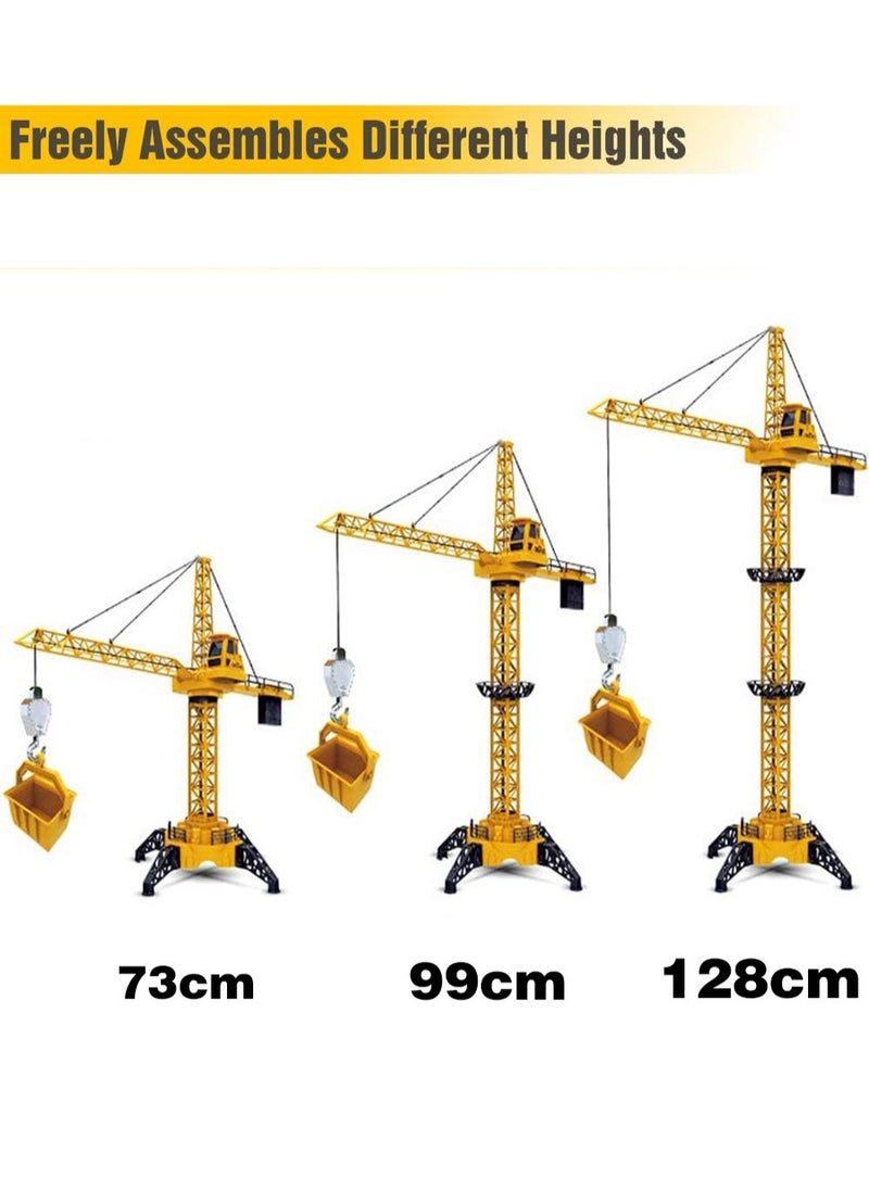 LENND Remote Control Tower Crane 128cm Tall 2.4GHz , 6 Channel Remote Control Construction RC Crane Toy 680 Degree Rotation Lift Model with Tower Light & Sound for Kids Boys Girls  - Image 4