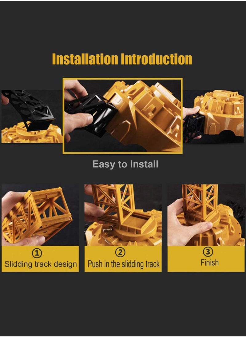 LENND Remote Control Tower Crane 128cm Tall 2.4GHz , 6 Channel Remote Control Construction RC Crane Toy 680 Degree Rotation Lift Model with Tower Light & Sound for Kids Boys Girls  - Image 5