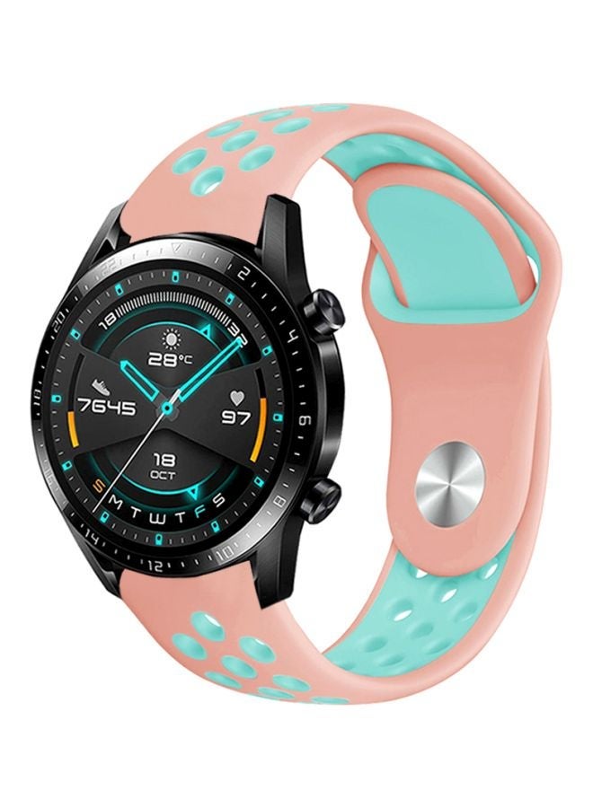 NIBEMINENT Replacement Band For Huawei Watch GT 2 - 46mm Vintage Pink/Green - Image 1