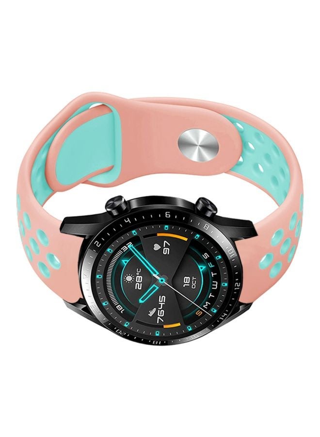 NIBEMINENT Replacement Band For Huawei Watch GT 2 - 46mm Vintage Pink/Green - Image 2
