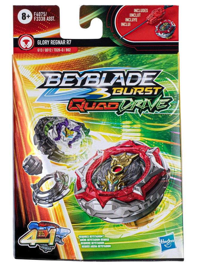 BeyBlade لعبة Burst Quaddrive Glory Regnar R7 Spinning Top Starter PackBalance Type Battling Game مع قاذفة للأطفال - Image 4