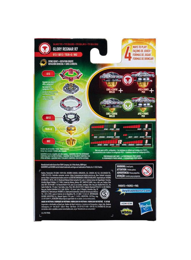 BeyBlade لعبة Burst Quaddrive Glory Regnar R7 Spinning Top Starter PackBalance Type Battling Game مع قاذفة للأطفال - Image 5