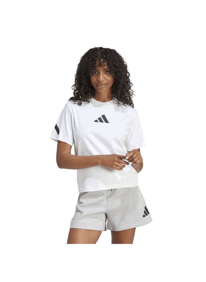 Adidas Adidas W Z.N.E. Tee White Training T-Shirts For Women 2Xs  - Image 3