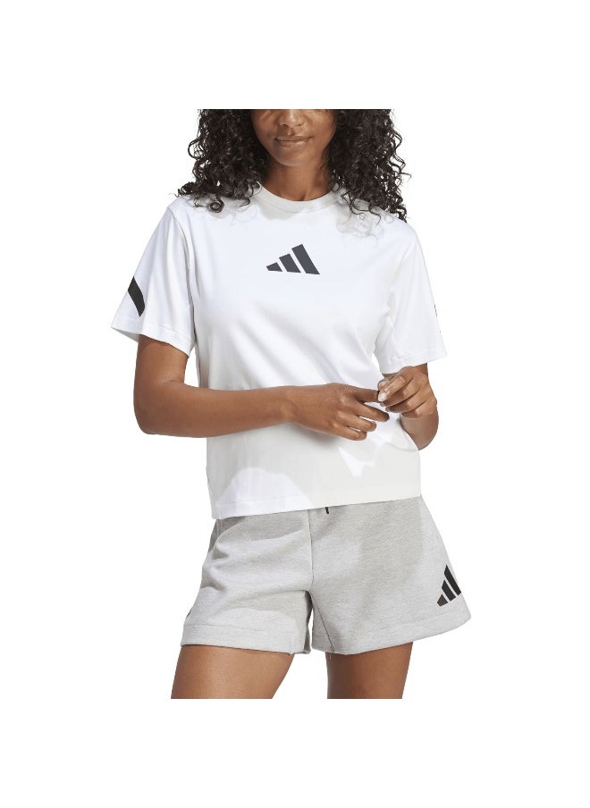 Adidas Adidas W Z.N.E. Tee White Training T-Shirts For Women 2Xs  - Image 4