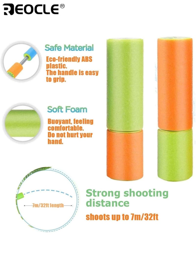 REOCLE 6PCS Foam Water Blaster Soaker Guns Shooter Noodles Pump Summer Pool Toys for Outdoor Beach Yard Play and Swimming Party Games for Kids Boys Girls and Adults - Image 3