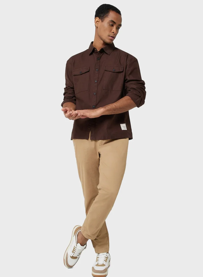 Thomas Scott Thomas Scott Classic Spread Collar Twill Weave Cotton Shackets