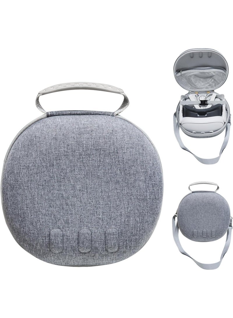 حقيبة حمل واقية لجهاز Meta Quest 3 VR، جراب تخزين محمول بسحاب، صندوق منظم للسفر لنظارة الواقع الافتراضي وملحقاتها، رمادي - Image 2