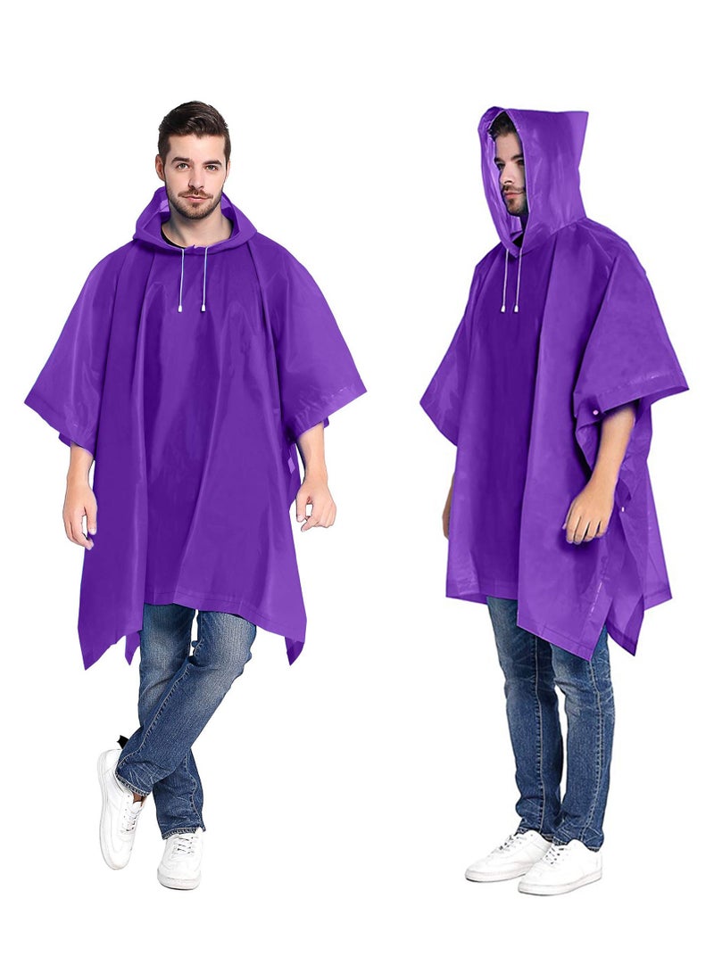 SYOSI Portable EVA Raincoats for Adults, Reusable Rain Ponchos with Hoods and Sleeves Lightweight Raincoats for Lightweight for Adults, Emergency, Camping