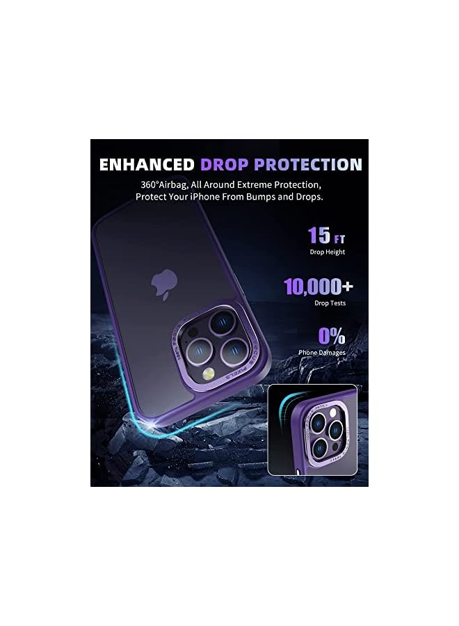 PROMASS for iPhone 14 Pro Max Case 6.7inch, Military Grade Drop Protection, Skin-Friendly PC Back, Advanced Camera Protection Ring, Anti-Scratch Anti-Fingerprint for iPhone 14 Pro Max (Deep Purple) - Image 4