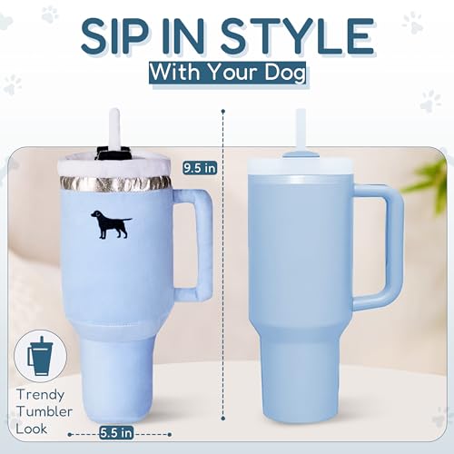 PUPROAR Pup Cup Tumbler Dog Toy, Cute Girl Dog Toys and Birthday Gift, Squeaky & Plush Puppy Present (Mint Green) - Image 3