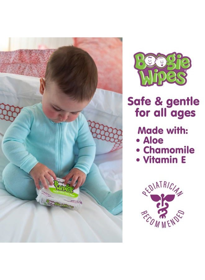 Boogie Saline Nose Wipes by Boogie, for Baby & Kids, Face, Hand & Body, FSA/HSA Eligible, Made with Vitamin E, Aloe, and Natural Saline, Unscented, 30 Count (Pack of 3)  - Image 3