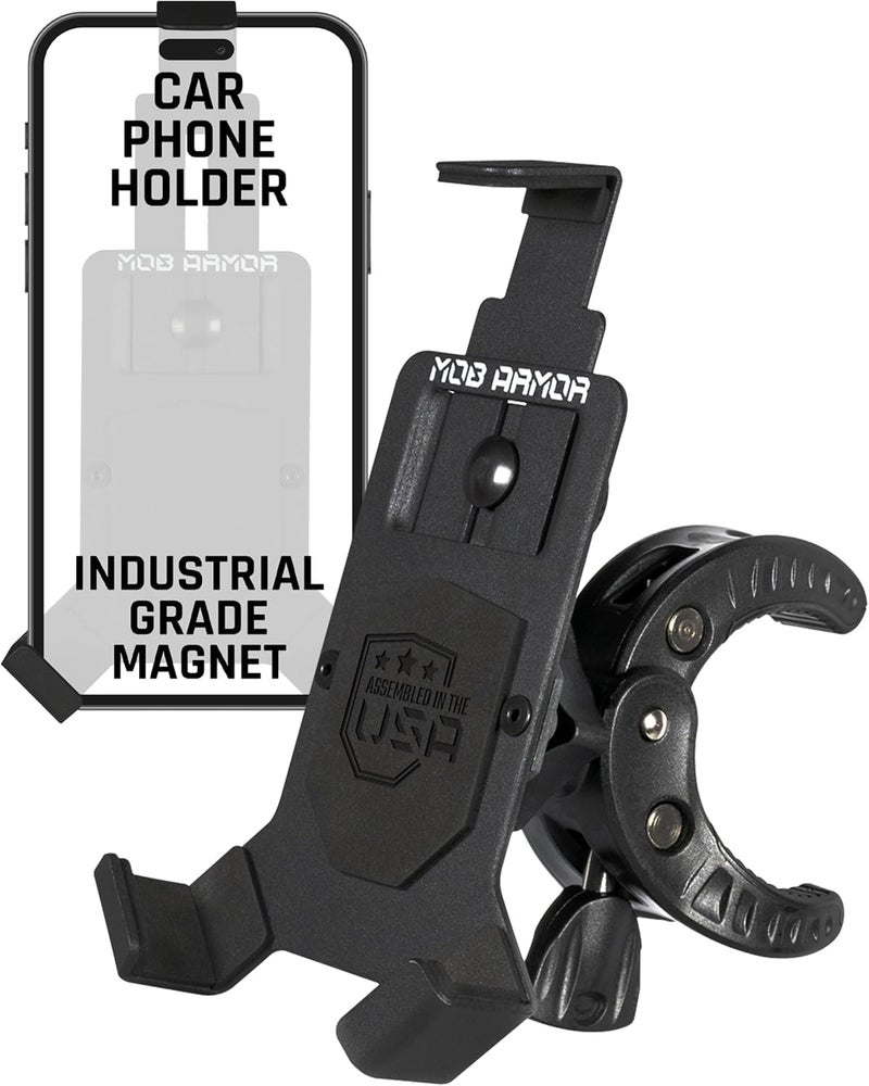 MOB ARMOR Mount Claw, Aircraft-Grade Aluminum, 360 Rotation, Quick Release, Compatible with iPhone 6 to 14, Samsung Galaxy S3 to Note 7 - Image 1
