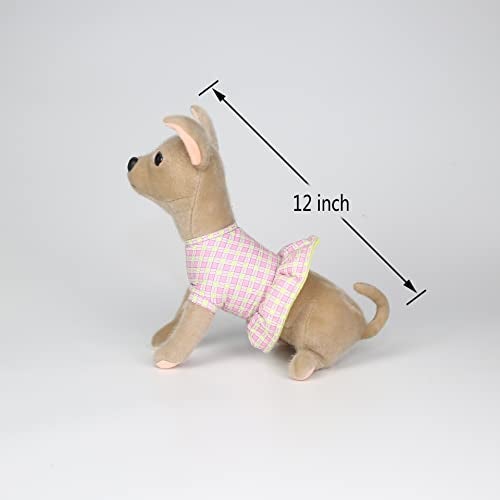 CU-MATE CUMATE 12Inch Stuffed Animal Chihuahua Plush Toy Realistic Puppy Dog Sitting in a Skirt Present Gift - Image 5