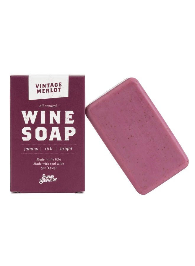 swag brewery Vintage Merlot WINE SOAP | Great Gift for Women, Birthdays, Wives, Men, and All Wine Lovers | All Natural + Made in USA | Funny Bath and Relaxation Accessories - Image 1