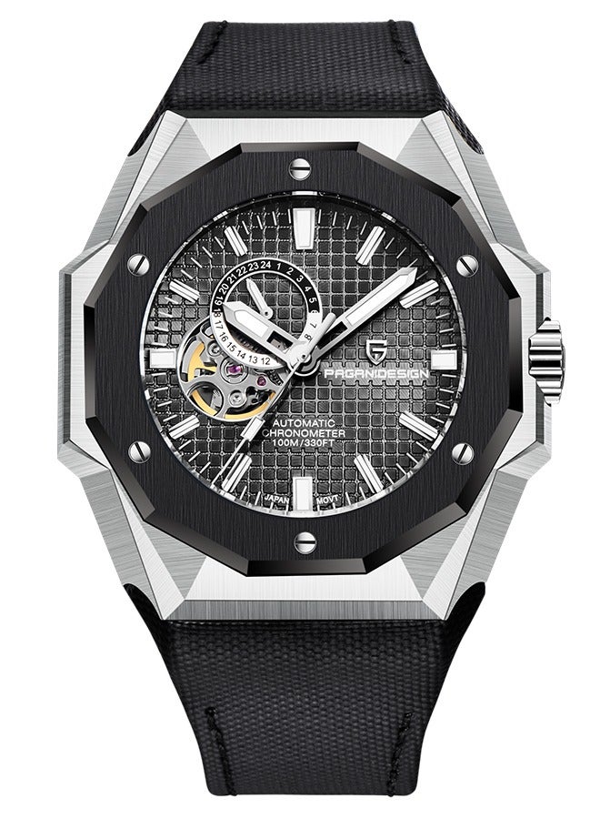 PAGANI DESIGN New Fashion Men's Automatic Mechanical Watches, 42MM Stainless Steel Frame With Synthetic Sapphire Watch Window And Luminous Hands, Leather Strap, Fashionable And Versatile, PD YS010 - Image 1