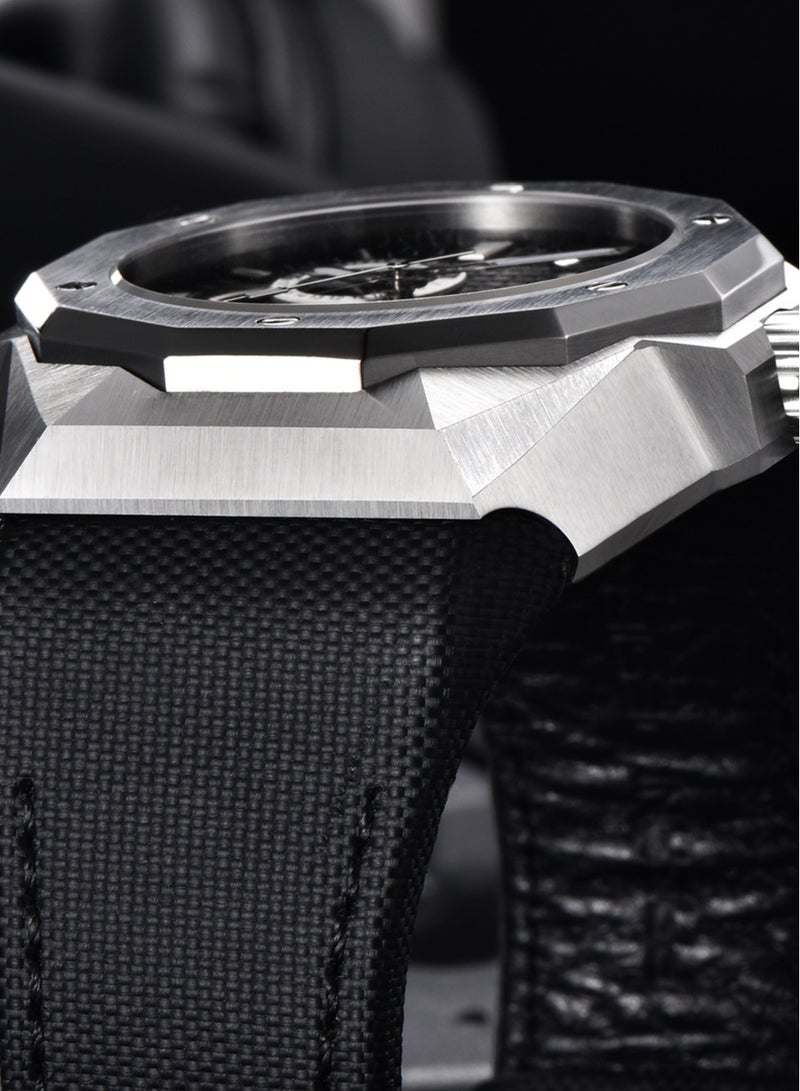 PAGANI DESIGN New Fashion Men's Automatic Mechanical Watches, 42MM Stainless Steel Frame With Synthetic Sapphire Watch Window And Luminous Hands, Leather Strap, Fashionable And Versatile, PD YS010 - Image 5