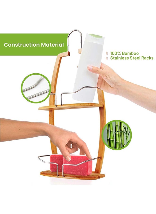 Home Pro Home Pro Wall Organizer Shower Caddy Bamboo Wall Caddy Wall Mount Shower Caddy in Multipurpose  - Image 2