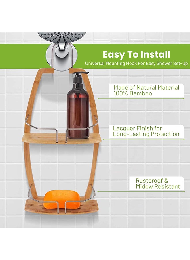 Home Pro Home Pro Wall Organizer Shower Caddy Bamboo Wall Caddy Wall Mount Shower Caddy in Multipurpose  - Image 3