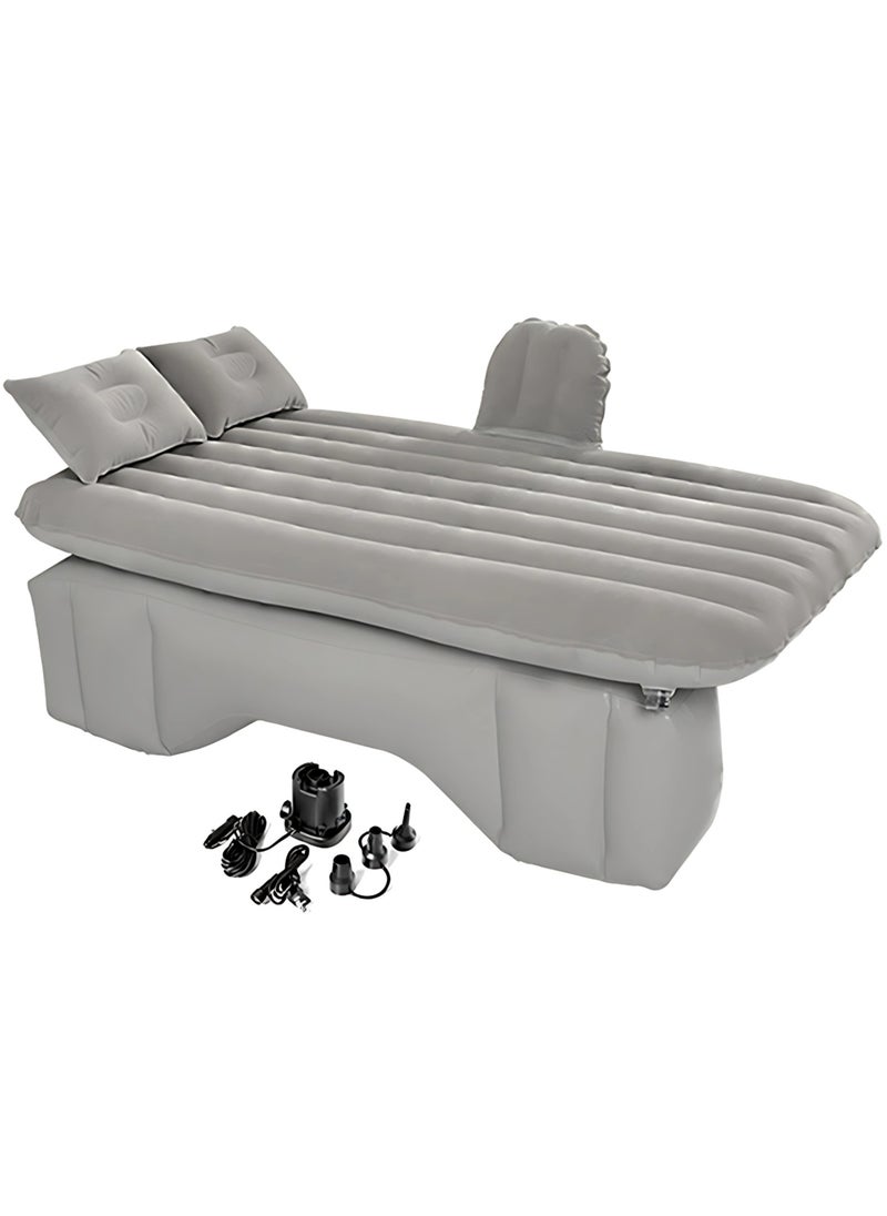 Manful Inflatable Mattress with Pump Portable Outdoor Air Mattress Foldable Single Thickened Flocking Mattress for Outdoor and Home  - Image 1