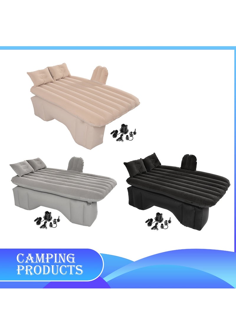 Manful Inflatable Mattress with Pump Portable Outdoor Air Mattress Foldable Single Thickened Flocking Mattress for Outdoor and Home  - Image 2