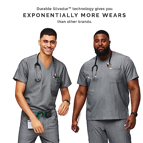 FIGS Chisec Three-Pocket Scrub Top for Men – Graphite, L - Image 4