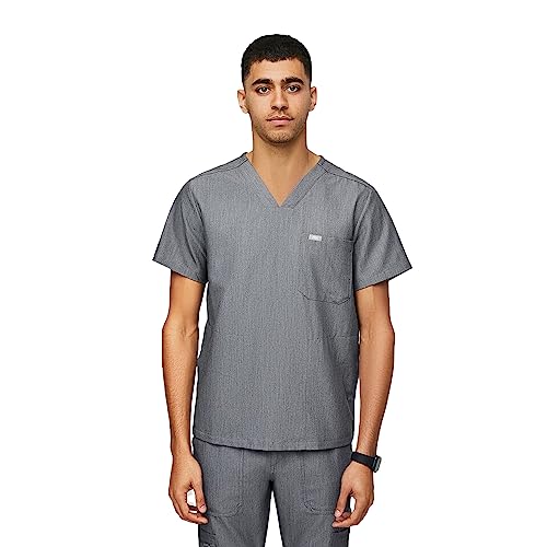 FIGS Chisec Three-Pocket Scrub Top for Men – Graphite, L - Image 1
