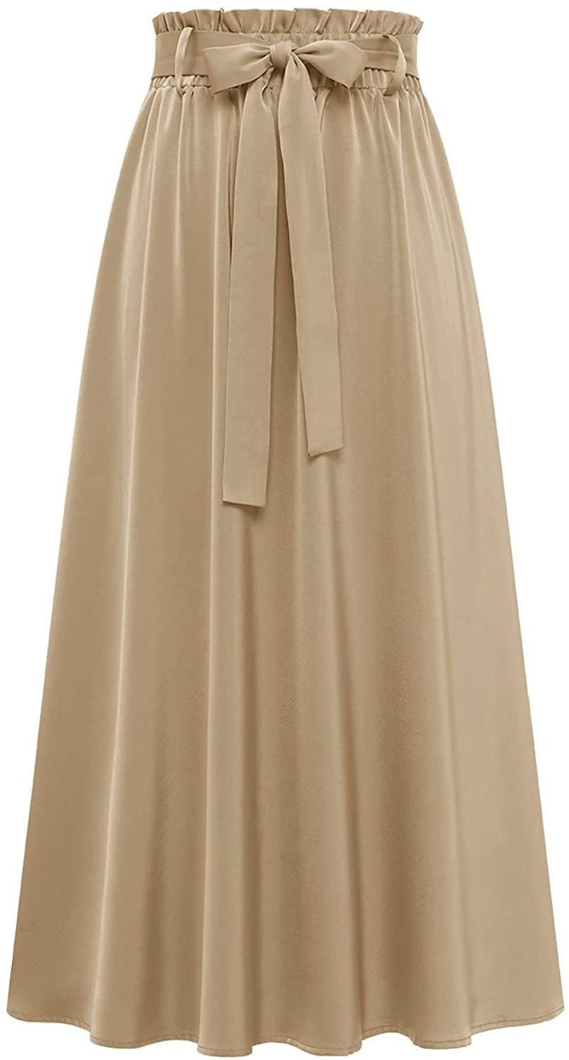 JANAK Women Midi Satin Fabric Skirt 574 (Golden) - Image 4