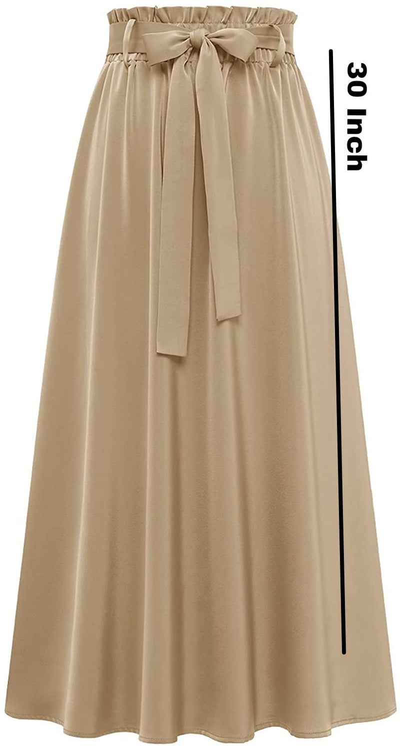 JANAK Women Midi Satin Fabric Skirt 574 (Golden) - Image 2
