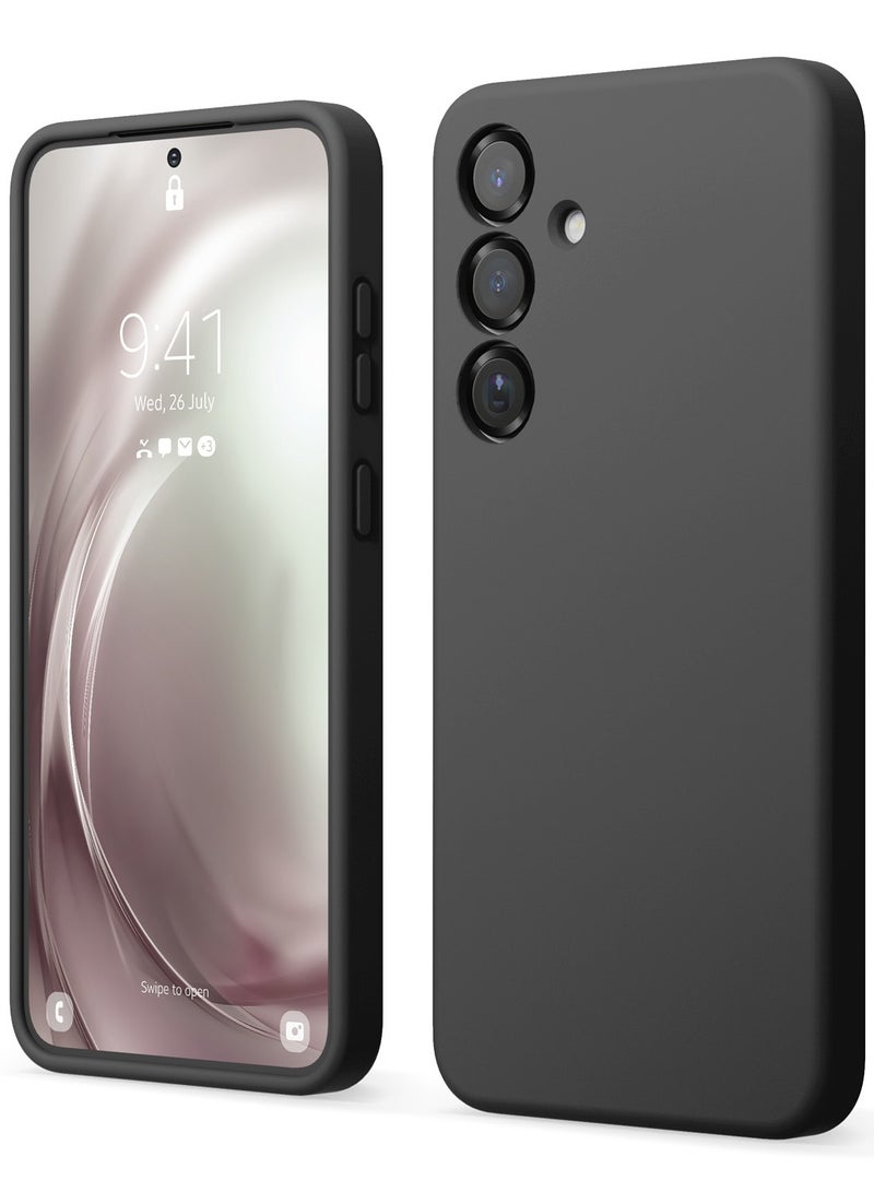 Elago Liquid Silicone for Samsung Galaxy S25 PLUS Case Cover Full Body Screen Camera Protective, Shockproof, Slim, Anti-Scratch Soft Microfiber Lining - Black - Image 1