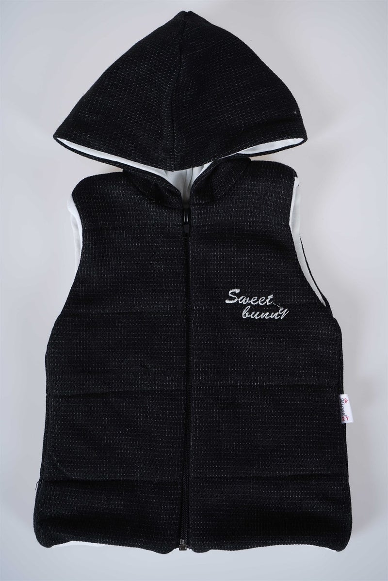 Miniko Kids New Season Hooded Zippered Baby Cotton Vest - Image 1