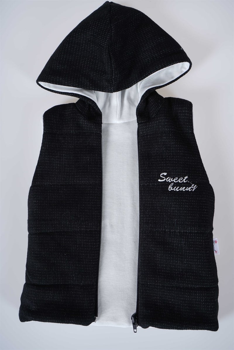 Miniko Kids New Season Hooded Zippered Baby Cotton Vest - Image 3