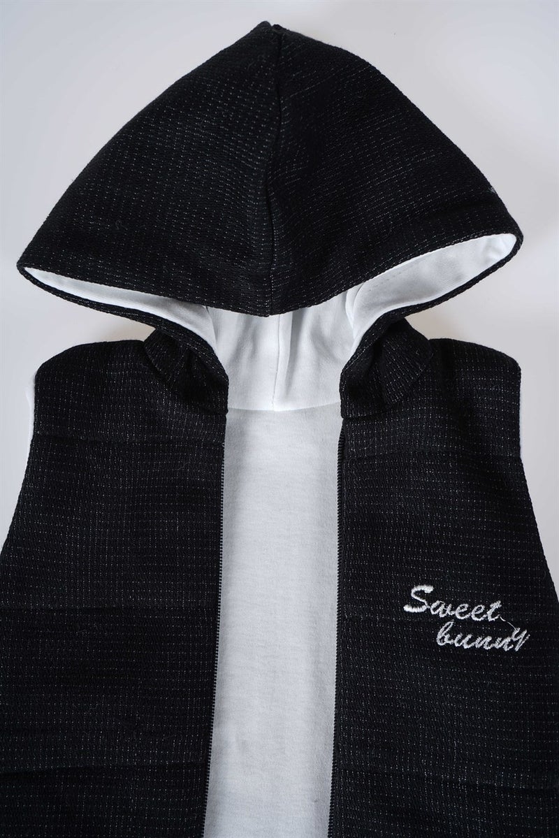 Miniko Kids New Season Hooded Zippered Baby Cotton Vest - Image 4