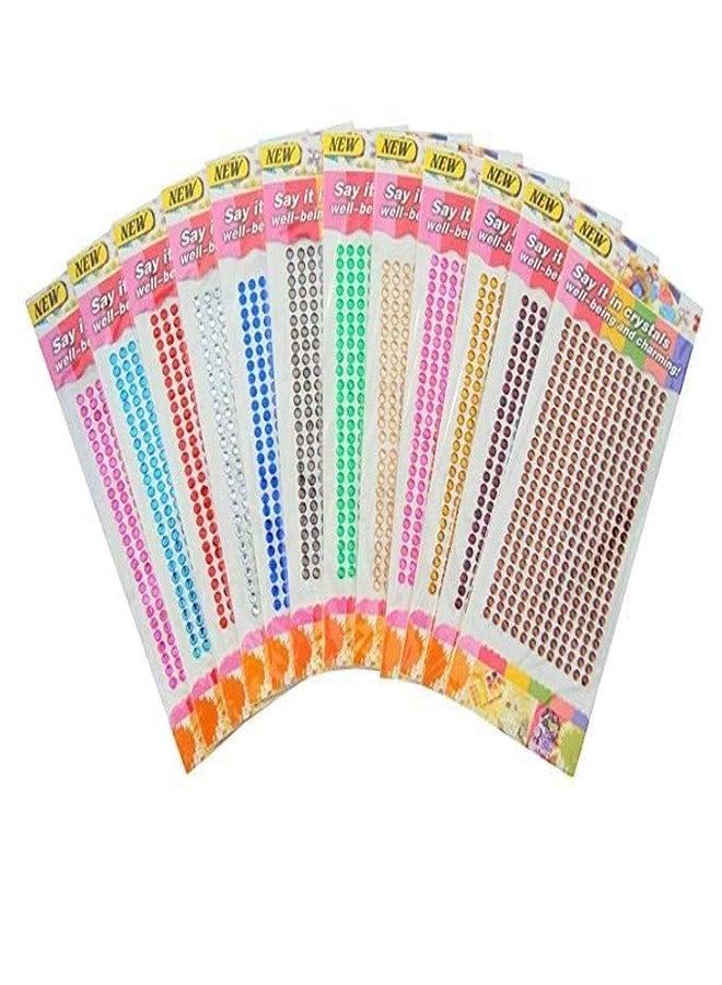 KRAFTMASTERS KRAFTMASTER ® 3 Sheets Pearl Multi Color Crystal Stone Beads Stickers for Art N Craft Random Desgin (Set of 3) - Image 2