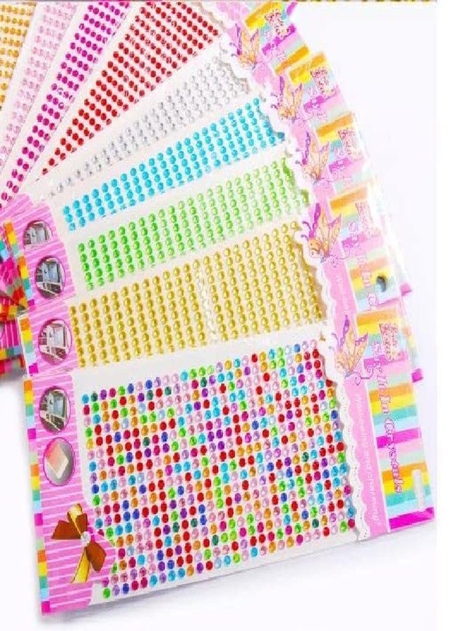 KRAFTMASTERS KRAFTMASTER ® 3 Sheets Pearl Multi Color Crystal Stone Beads Stickers for Art N Craft Random Desgin (Set of 3) - Image 4