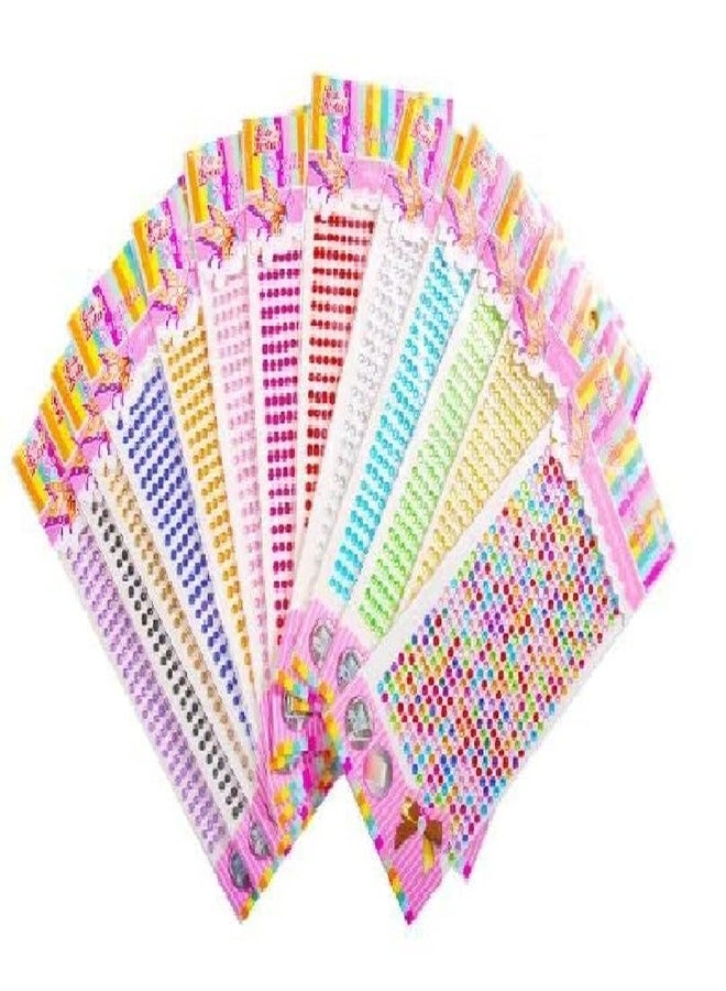 KRAFTMASTERS KRAFTMASTER ® 3 Sheets Pearl Multi Color Crystal Stone Beads Stickers for Art N Craft Random Desgin (Set of 3) - Image 3